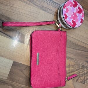 Nanette Lepore Pink Wristlet and Hearts Coin Purse